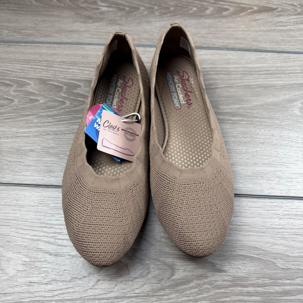 Skechers Women Cleo 2.0 Love Spell Flat Knit Skimmer Mocha Brown Size 8.5 New - Picture 2 of 8